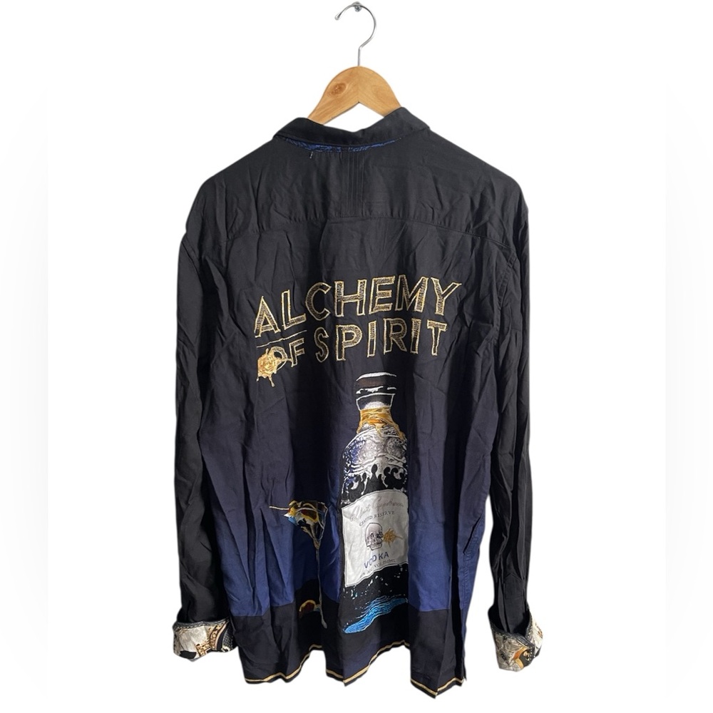 Robert Graham Men Alchemy of Spirit Shirt Embroidered Vodka Martini 2XL NWT $348
